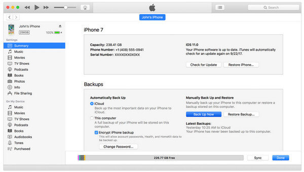 Backup iPhone to iTumes