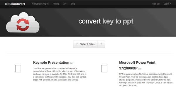 Converteer Keynote naar PowerPoint met cloudconvert