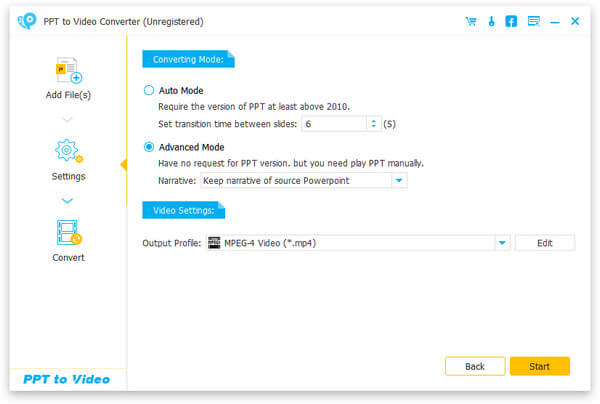 Make Setting for PPT Video