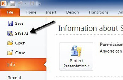 Save PowerPoint File as Video