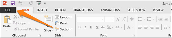 Select File Tab