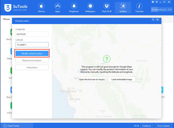 Modify Virtual Location in 3uTools