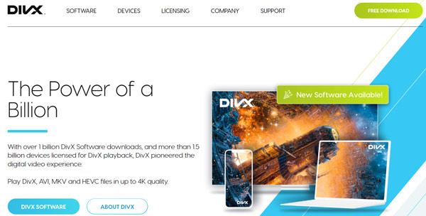 Software DivX Lettore 4k