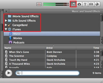 Vind gezochte achtergrondmuziek in iMovie