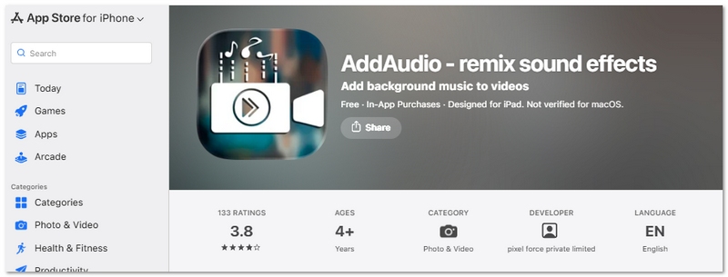 Addaudio Editing Video App