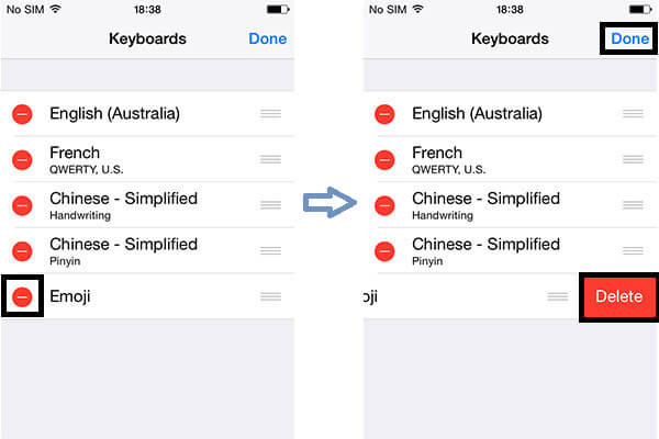 Delete iPhone Emoji Keyboard