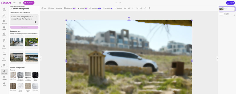 Generatore di sfondo AI Picsart