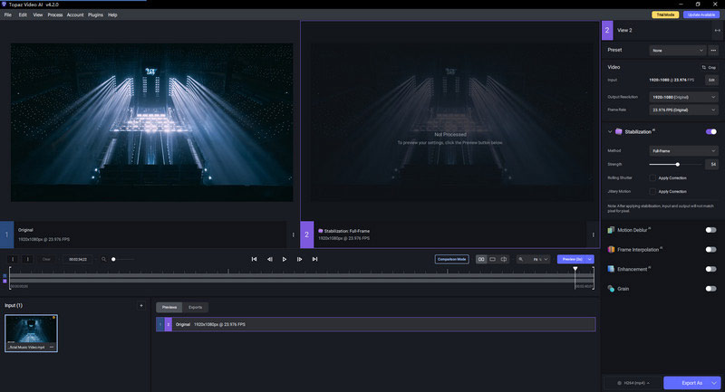 Topaz Video AI Stabilization
