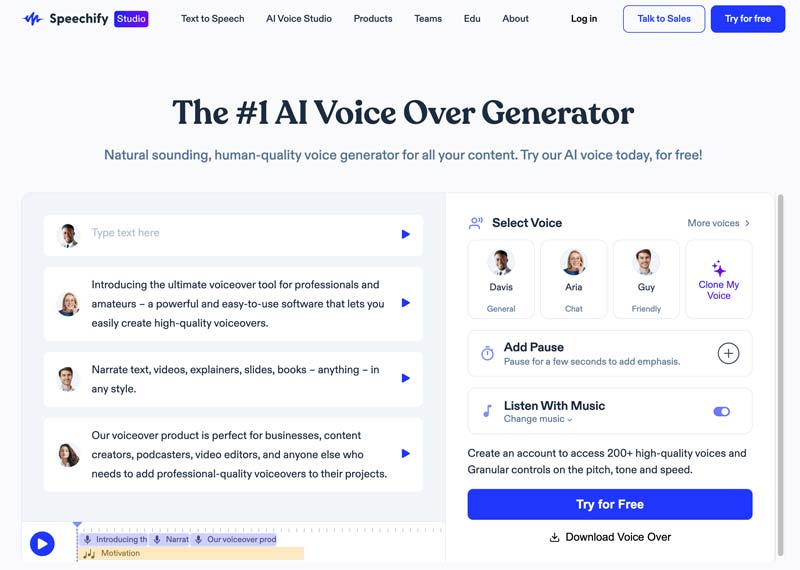 Speechify AI Voice Over Generator