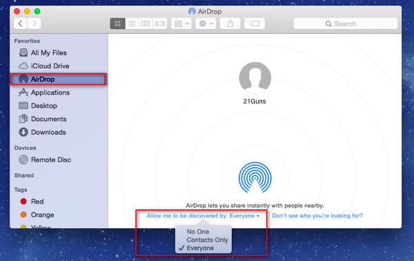 Turn On AirDrop Mac