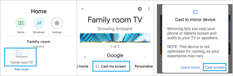 Aplikacja AirPlay Ando Strona główna Google