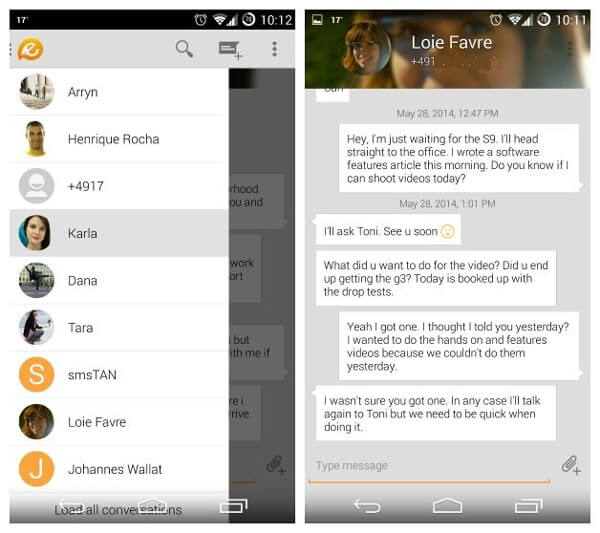 Лучшее приложение SMS для Android - EvolveSMS