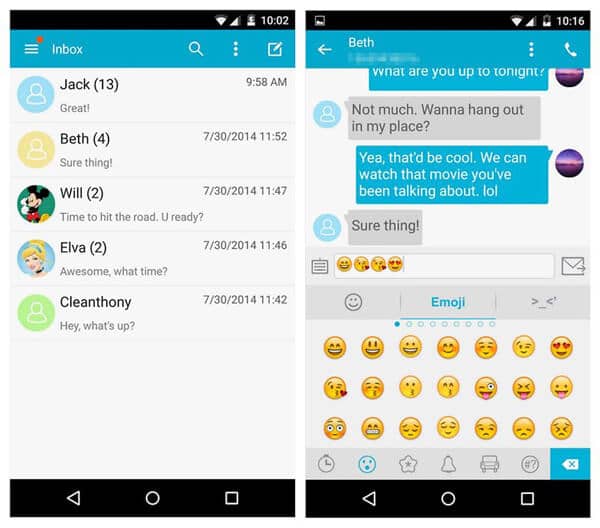 Nejlepší SMS aplikace pro Android - Handcent Next SMS
