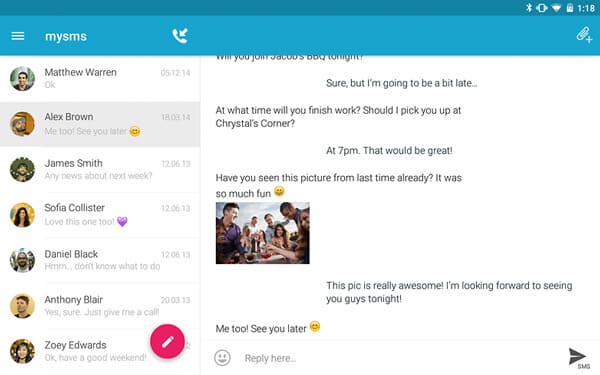 Καλύτερη εφαρμογή SMS για Android - MySMS