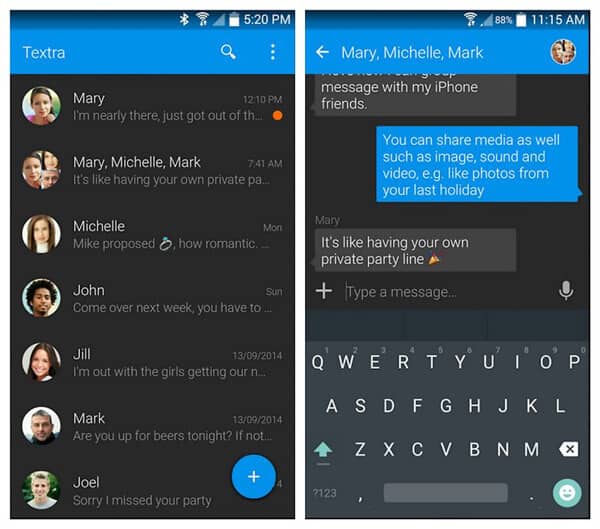 Android için En İyi SMS Uygulaması - Textra SMS