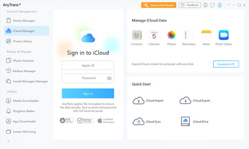 iCloud manager