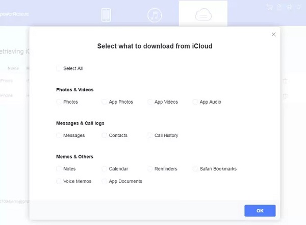 Восстановление с помощью резервного копирования iCloud