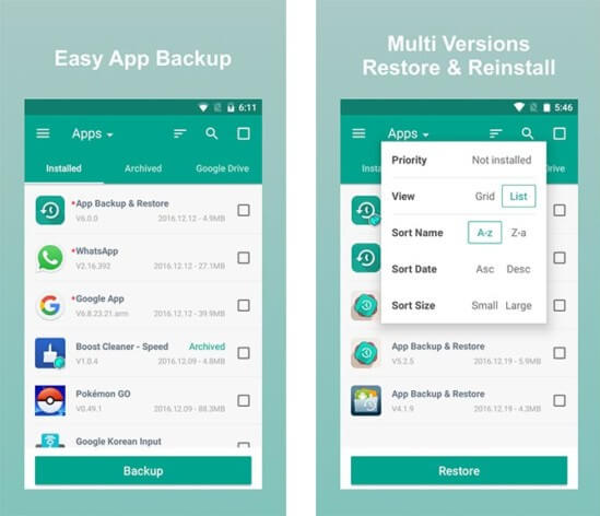 Android app backup and restore apk download