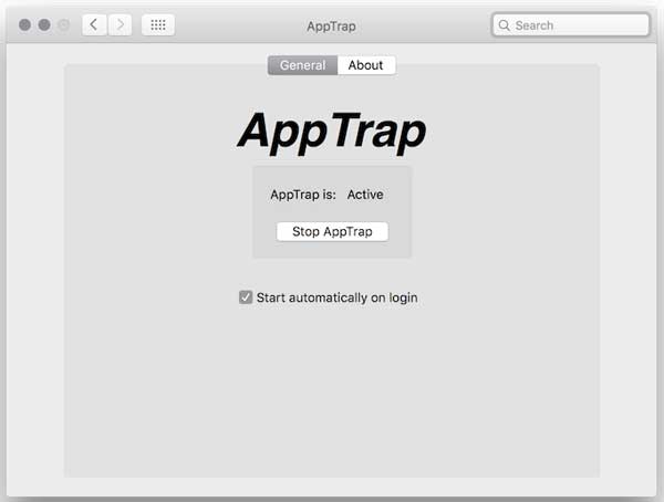 AppTrap Skärmdump