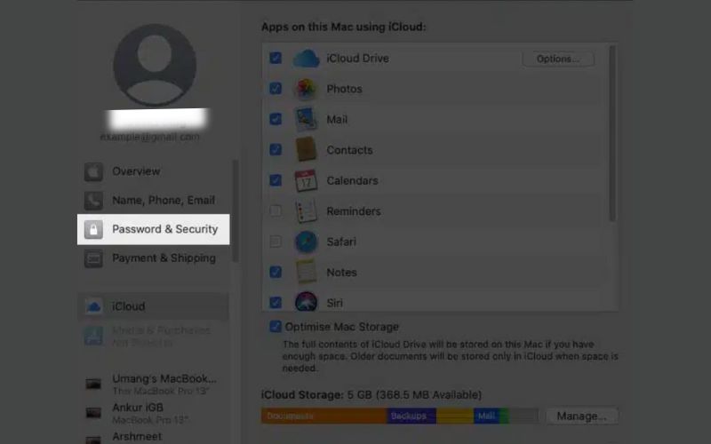 Choose Password And Security