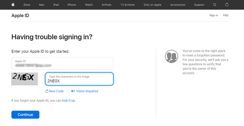 iForgot Apple Website Adja meg az Apple ID-t