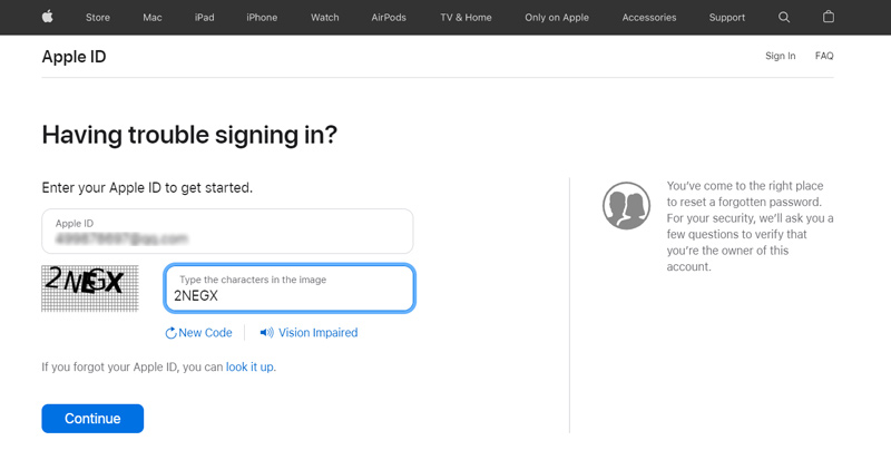 iForgot Apple-websted Indtast Apple-id