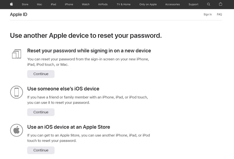 使用另一台 Apple 設備恢復 Apple ID