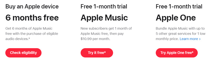 Bezplatná zkušební verze Apple Music