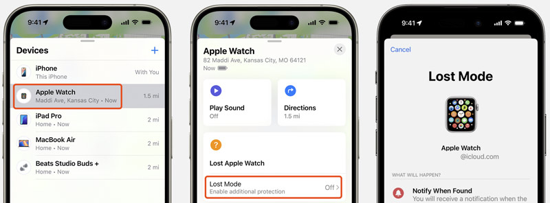 Activate Apple Watch Lost Mode Iphone Find My