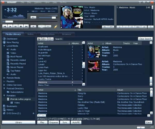 Odtwarzacz audio - Winamp