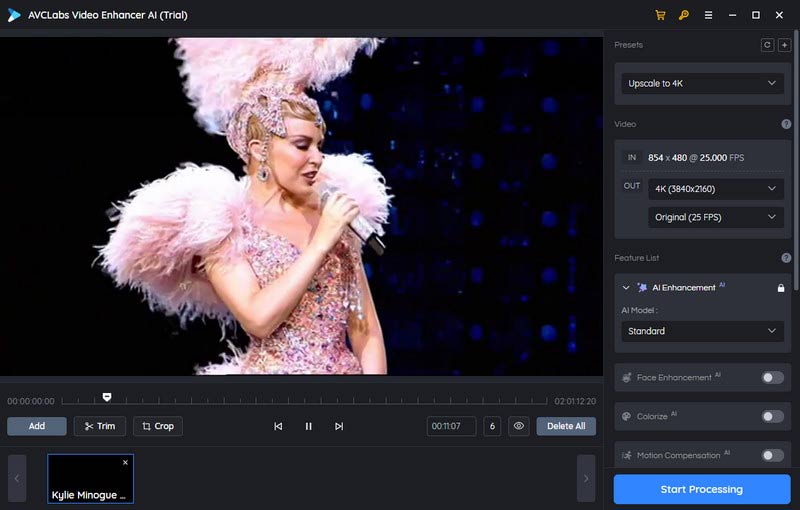 AVCLabs Video Enhancer AI-interface