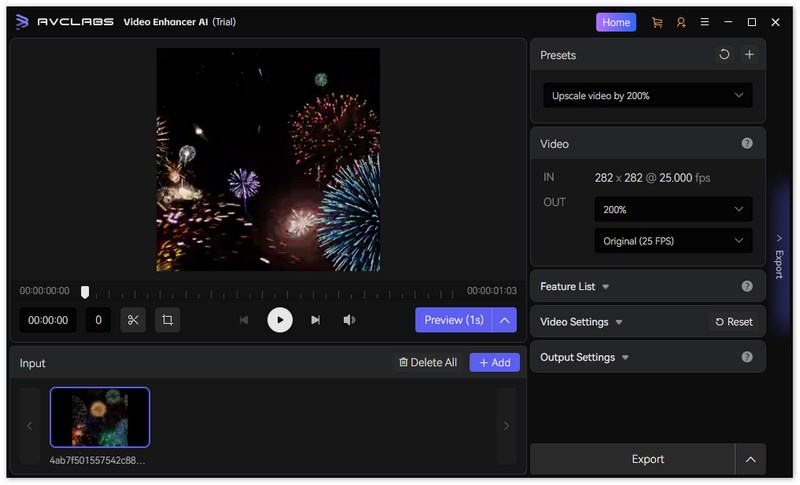 Avclabs Video Enhancer AI model
