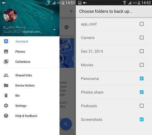 Backup di foto Android con Google+