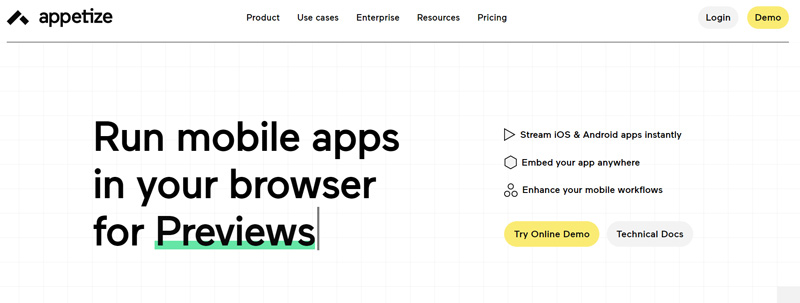 Appetize App Player Online