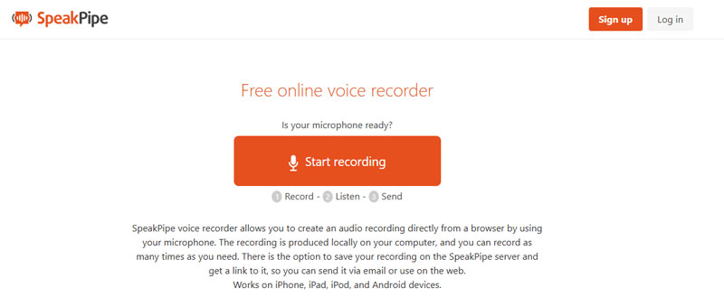 Interface of Speakpipe