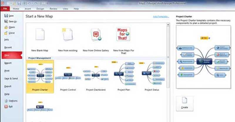 MindManager skærmbillede