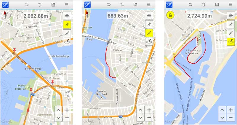 Android 地图距离计算器应用程序