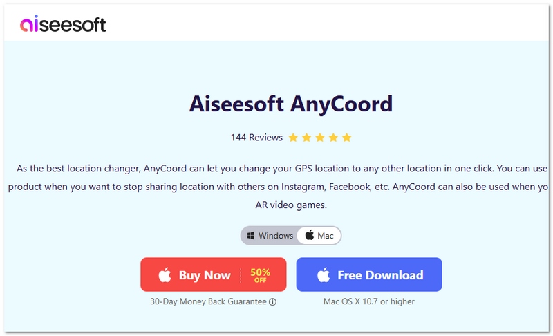 Aiseesoft AnyCoord Location Changer