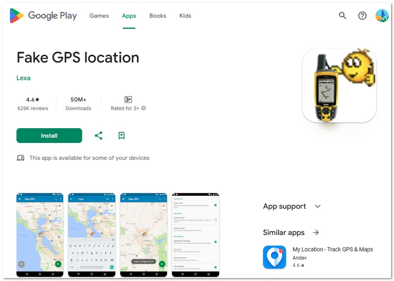 Lexa Mock -paikannussovellus