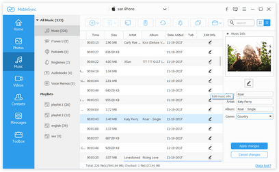 MobieSync Muziek Organizer