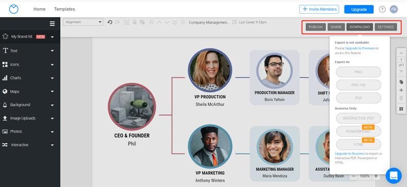 Edit Org Chart Venngage