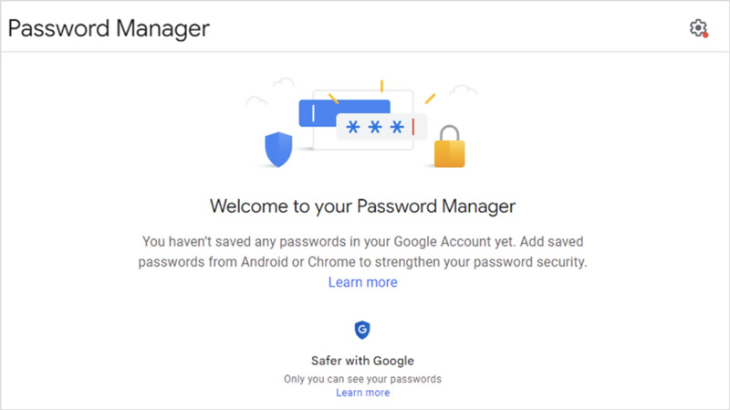 Få tilgang til Google Password Manager