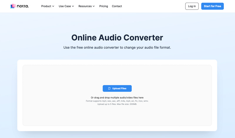 Notta Convertitore audio online