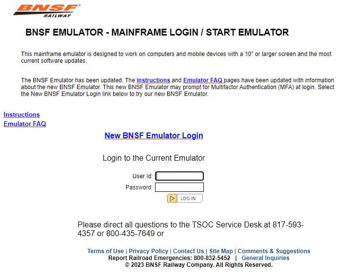BNSF emulator