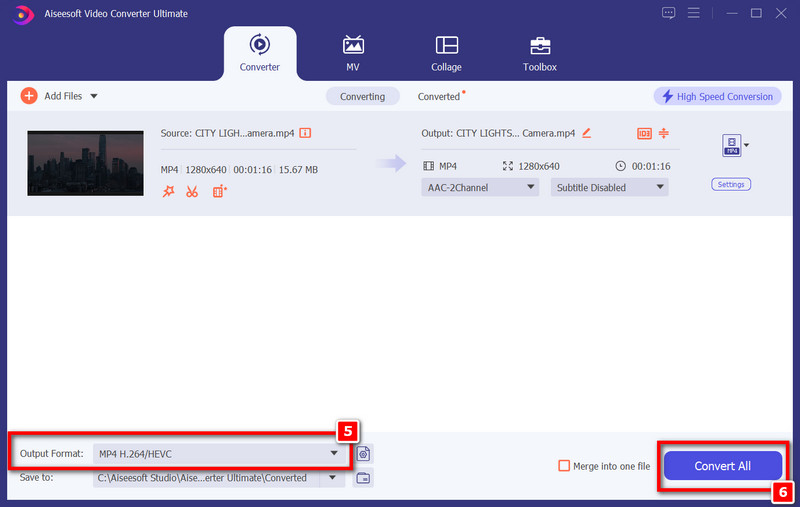Output Convert Button