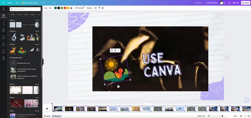 Använd Canva Editor