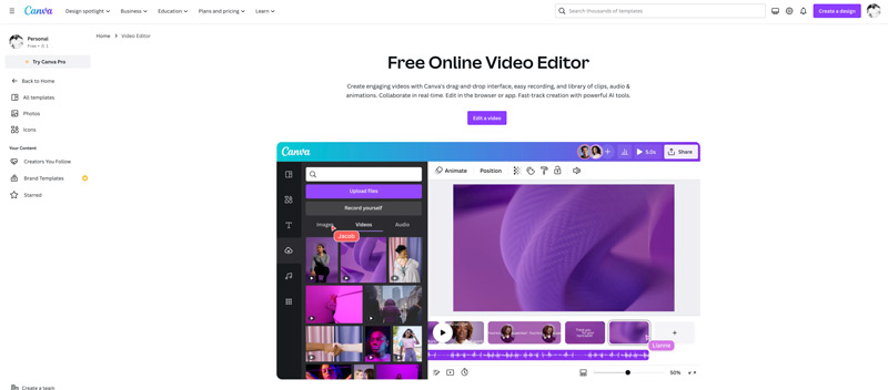 Wat is Canva Gratis online video-editor