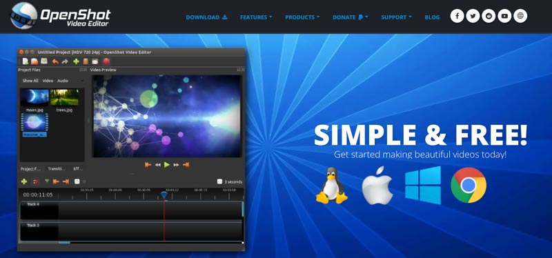 Få tilgang til OpenShot Video Editor