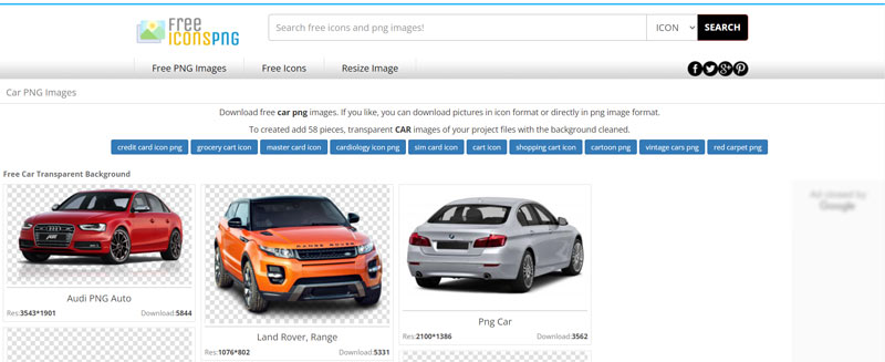 Download bil PNG gennemsigtig fra gratis ikoner PNG