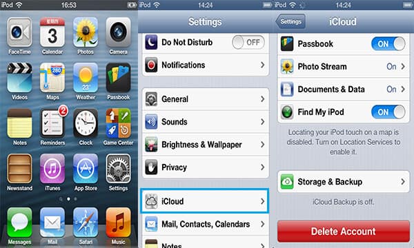 iCloud-asetukset